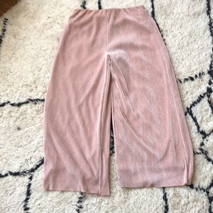 Anthropologie Micro-Pleated Shimmery Pant in Blush